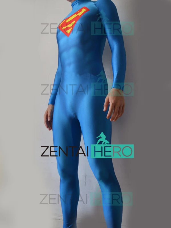 Бесплатная доставка костюм супермена с 3D принтом Костюм Супермена из лайкры и
