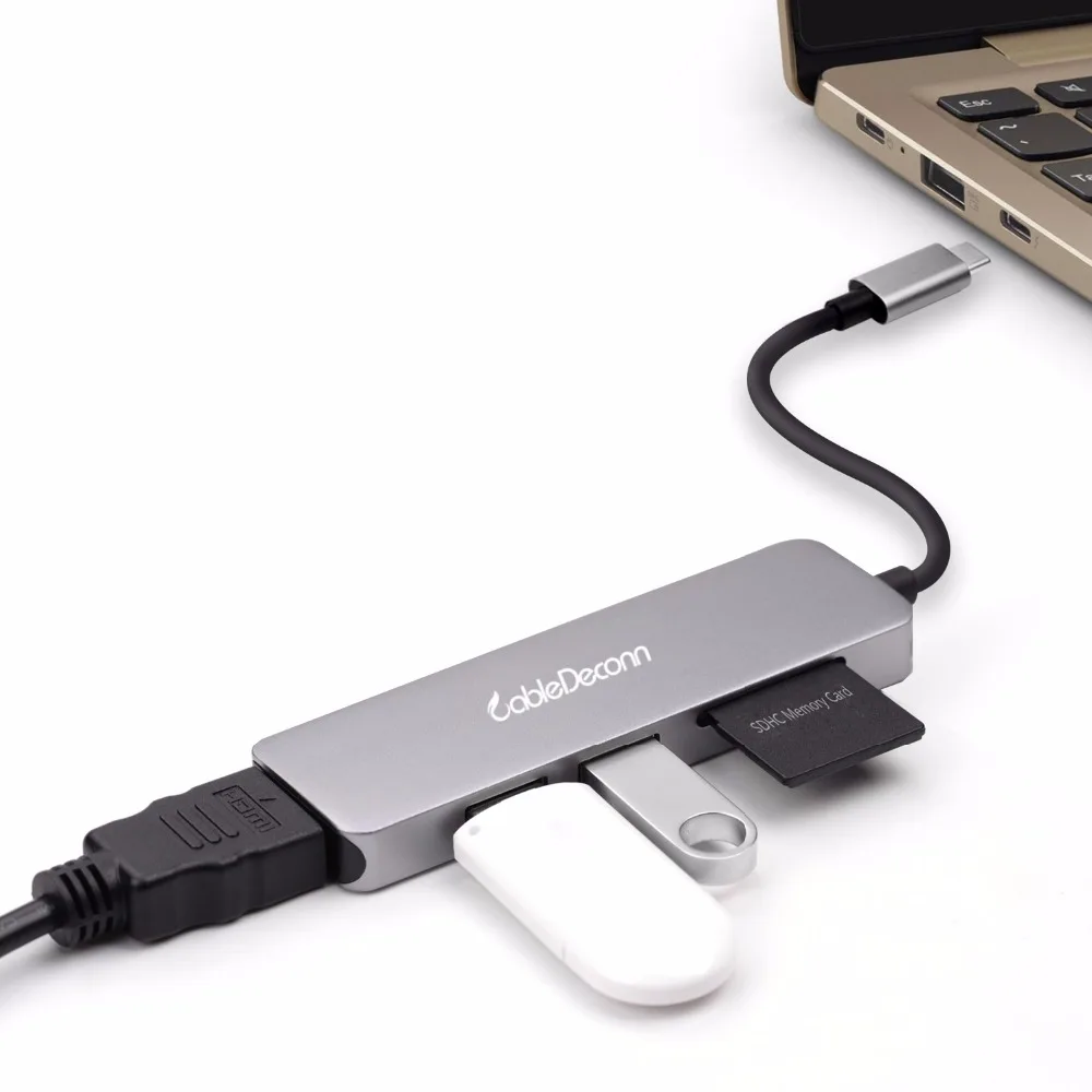 Thunderbolt 3 USB C 1 Type к HDMI 4K 30Hz USB3.0 концентратор TF SD карта 5IN1 кабель мини адаптер для Macbook