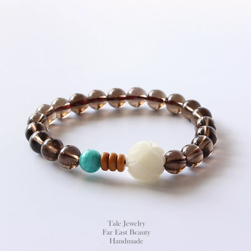 Растягивающийся браслет для женщин натуральные бусины Бодхи вырезанные в виде