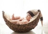 new arrival newborn no blanket hand series children photography big crescent photography baby infant basket props toy gift