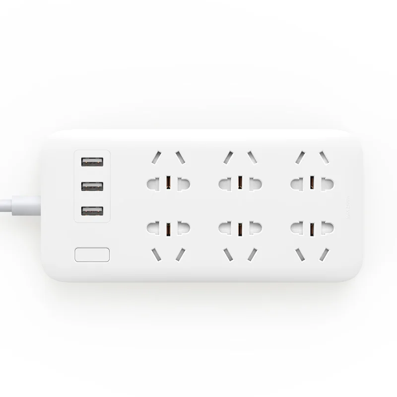 Оригинальный Xiaomi Mijia Smart 6 новые китайские стандартные розетки 5 В/2 1 А 3-USB порты