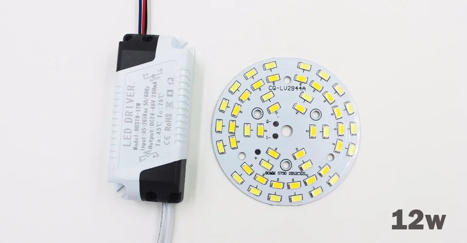 1 шт. 3 Вт-18 Вт SMD5730 теплый/холодный белый комбинированная цветная панель+ Сегментированный светодиодный блок питания для потолочного светильника