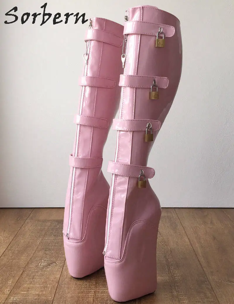 Сапоги женские на высокой танкетке 18 см светильник кнопок | Обувь