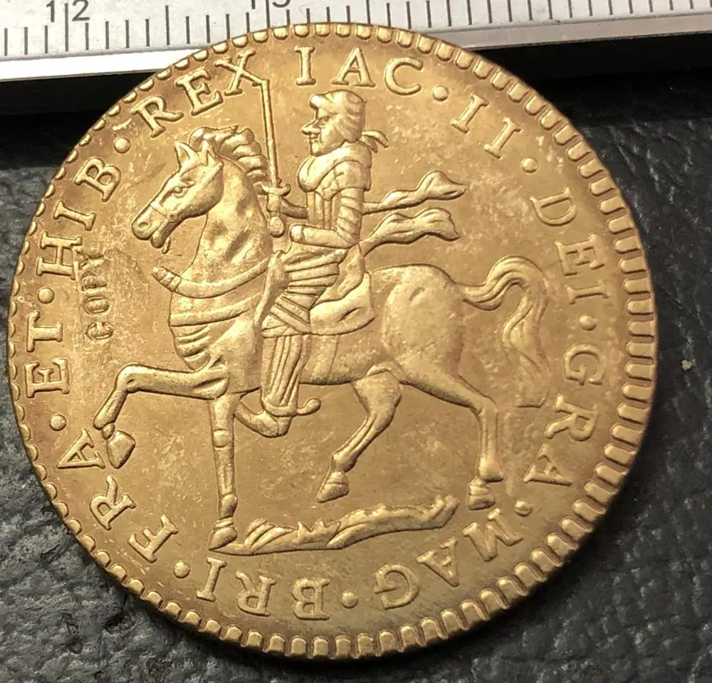 1690 ИРЛАНДИЯ 1 Корона Джеймс II латунная металлическая копия монеты|Безвалютные