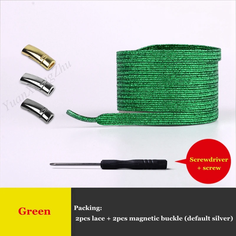 Green Новые магнитные шнурки эластичные фиксирующие шнурки специальные креативные шнурки без завязок шнурки для детей и взрослых шнурки для кроссовок - Цвет: Green