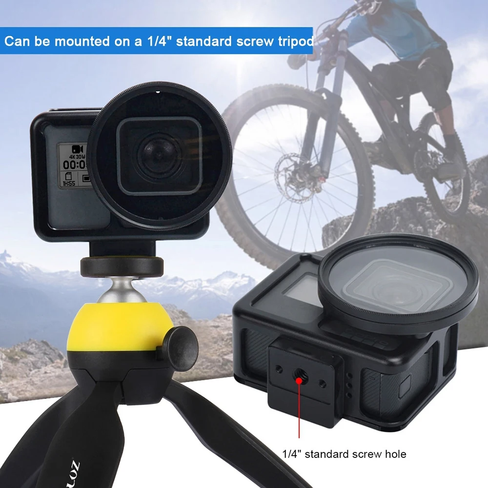 Защитный чехол Anordsem из алюминиевого сплава для GoPro Hero 7/6/5/2018 защитная рама и 52 мм