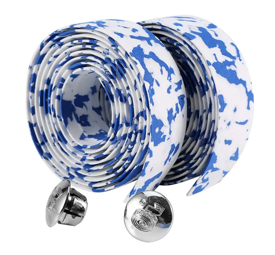 Blue and White 1 пара, спортивный велосипедный руль, лента s для горного велосипеда, противоскользящий велосипедный руль, ленточный ремень, велосипедные аксессуары для велоспорта - Цвет: Blue and White