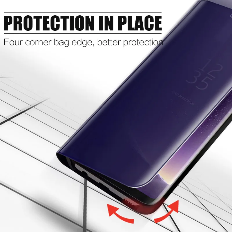 Зеркальный флип-чехол для телефона Samsung Galaxy S10 Plus Lite чехол просмотра A6 A8 A7 A9 2018 J2 J4