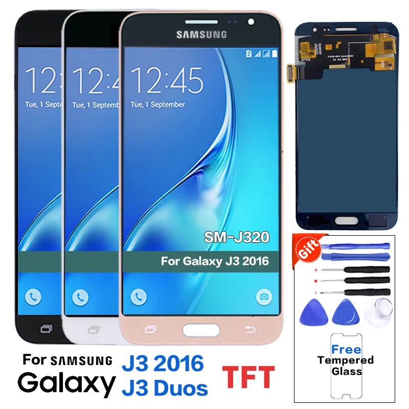 TFT ЖК-дисплей для samsung Galaxy J3 j320 J320A J320F J320M J320FN J320H Полный ЖК-дисплей+ сенсорный экран дигитайзер протестирован