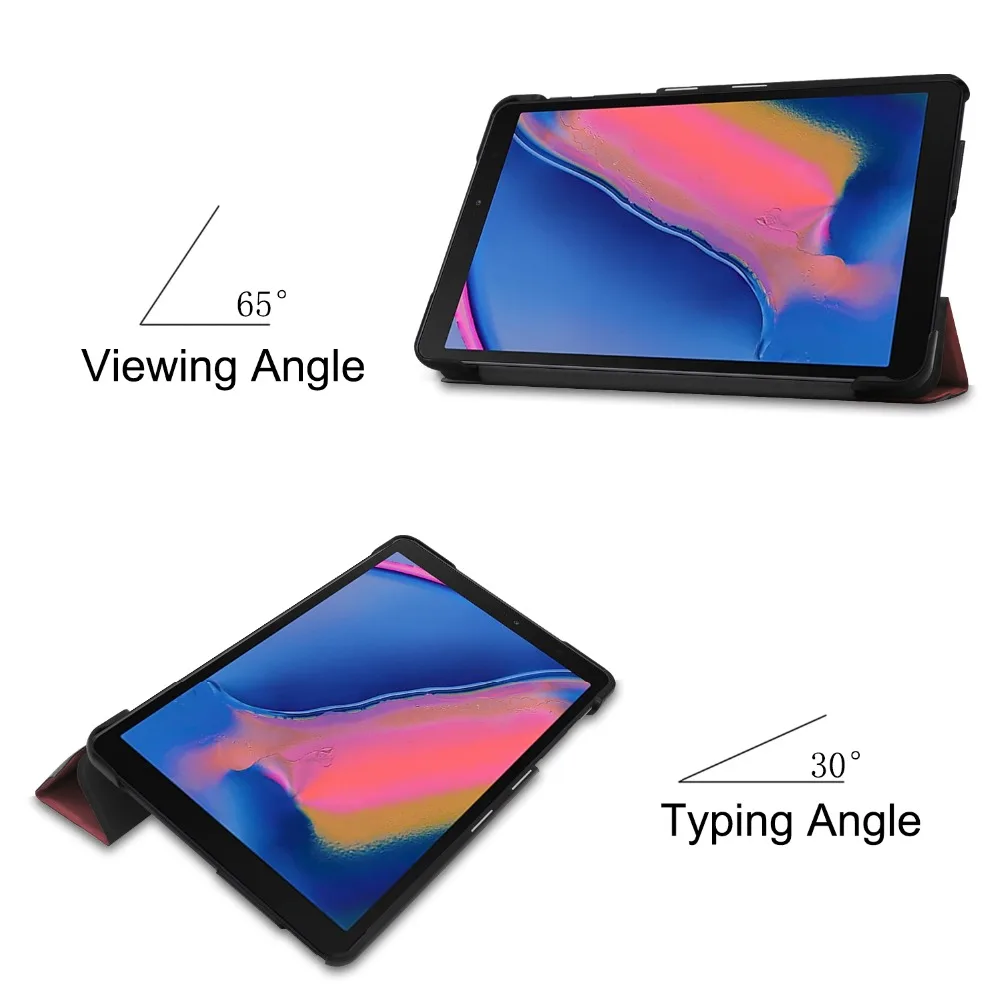 Магнитный флип чехол из искусственной кожи для Samsung Galaxy Tab A 8 0 с ручкой P200 P205 SM Wake