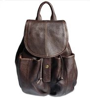 fashion 2018 women genuine leather backpack women fashion backpack for girl school backpack bag female bucket bag brown wb001
