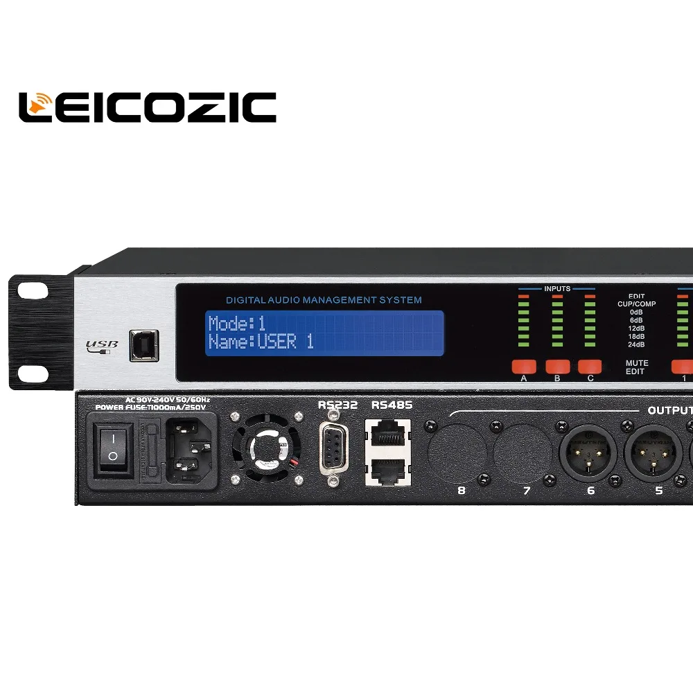Leicozic DANT3.6 DSP громкоговоритель система Процессор 3in 6out цифровые аудио процессоры программное обеспечение управление processador de аудио AC220V