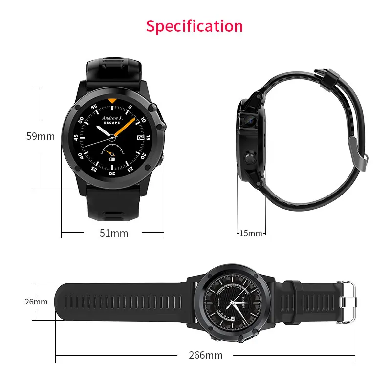 Смарт-часы Microwear H1 Android 4 водонепроницаемые 1 39 &quotBT4.0 3G/Wifi/GPS/SIM мужские умные часы