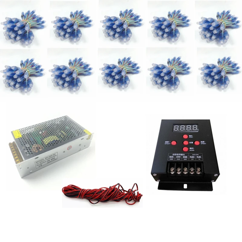 

1000pcs 12mm WS2811 IC Full Color Pixel LED Module Light DC 5V input IP68 waterproof RGB color Digital LED Pixel Light Full Kit