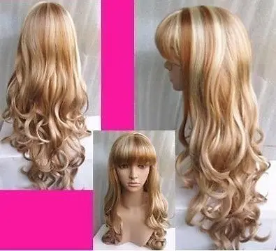 Бесплатная доставка USPS в США Новые красивые натуральные кудрявые микс-цветные модные парики для волос S1092.