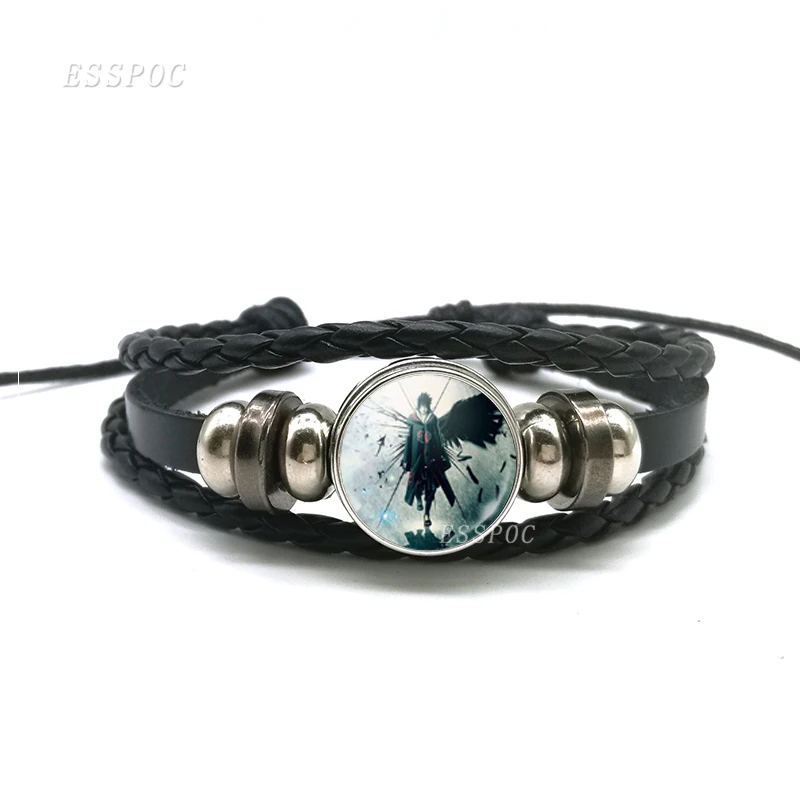 Риннеган Глаза Браслет Наруто Шаринган глаз черный кожаный браслет Учиха Узумаки клан логотип аниме косплей подарок для влюбленных