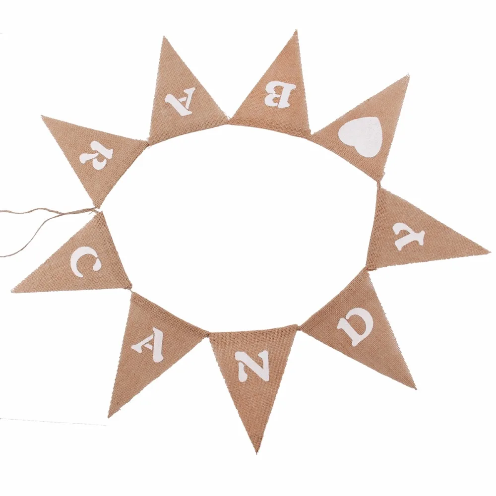 FENGRISE Свадебный баннер для украшения конфет Бантинг гессианские флажки флаг из