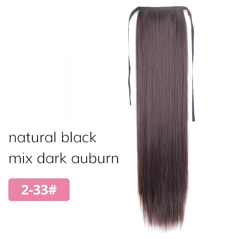 2-33 Doris beauty 22 дюйма накладной хвост шнурок длинный прямой зажим накладные волосы синтетические волосы для наращивания женские термостойкие - Цвет: 2-33