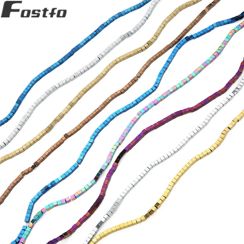 Цветной гематитовый Бусина 3 мм натуральный камень кубическая квадратная формы