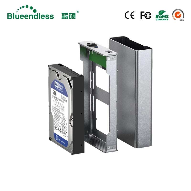 Blueendless Полный алюминиевый hdd 3 5 корпус type c box sata usb 0 внешний жесткий диск чехол для