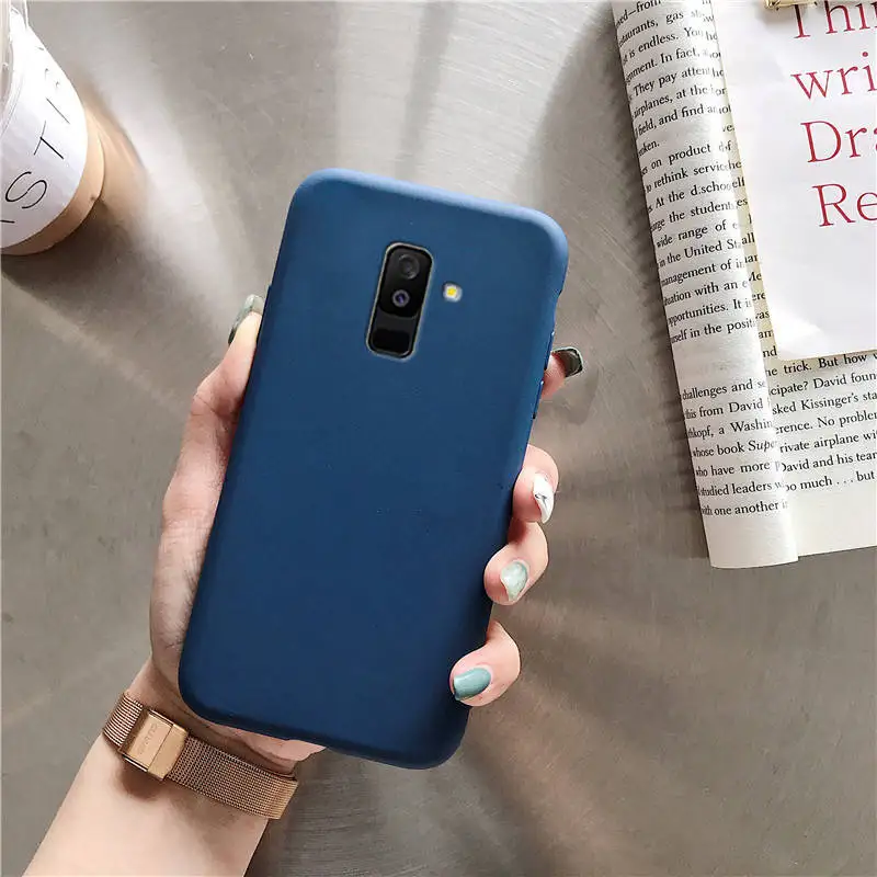 navy Силиконовый чехол для мобильного телефона ярких цветов для samsung galaxy a8 a6 plus j8 j6 j4 plus j2 core мягкий чехол из ТПУ - Цвет: navy