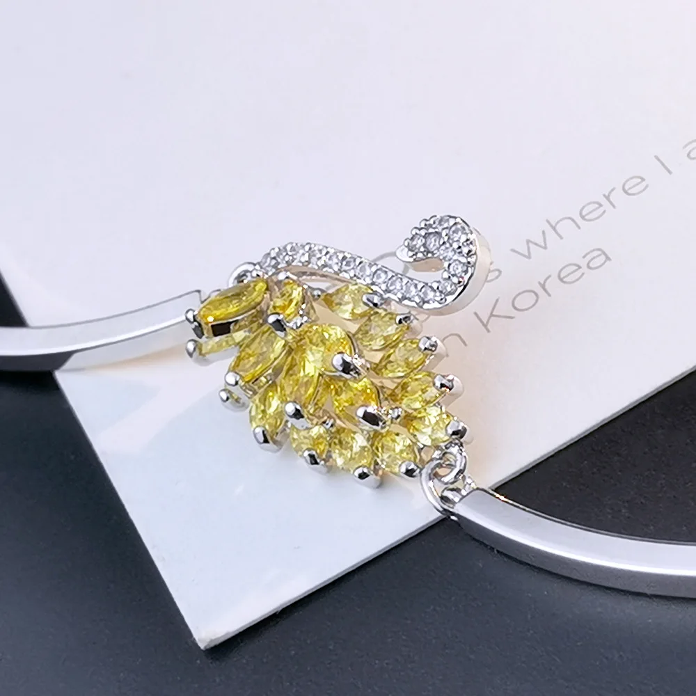 YUN RUO элегантный кубический цирконий камень Лебедь Браслет розовое золото