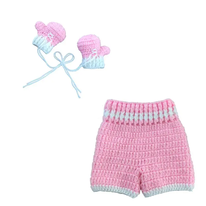 43-Pink Розовый вязаный костюм с кроликом и маленькой птичкой для новорожденных девочек и мальчиков, вязаные крючком шапки для фотосессии 0-6 месяцев - Цвет: 43-Pink