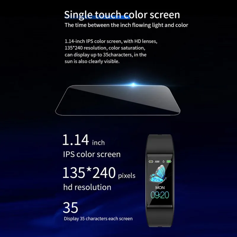 B86 сенсорный экран Смарт часы умный браслет пульсометр время Спорт бег