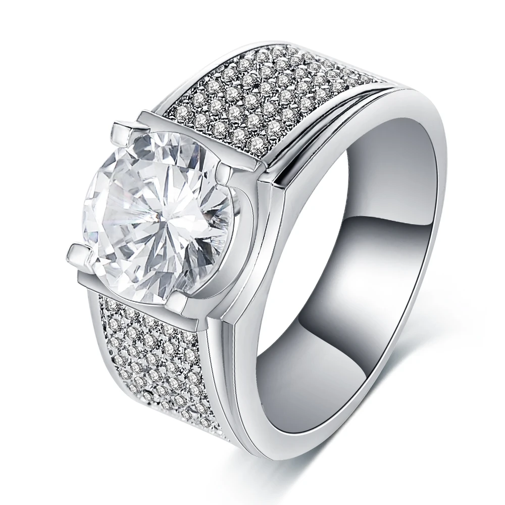 2016 Рождество новое широкое кольцо серебряного цвета микро инкрустация цирконием