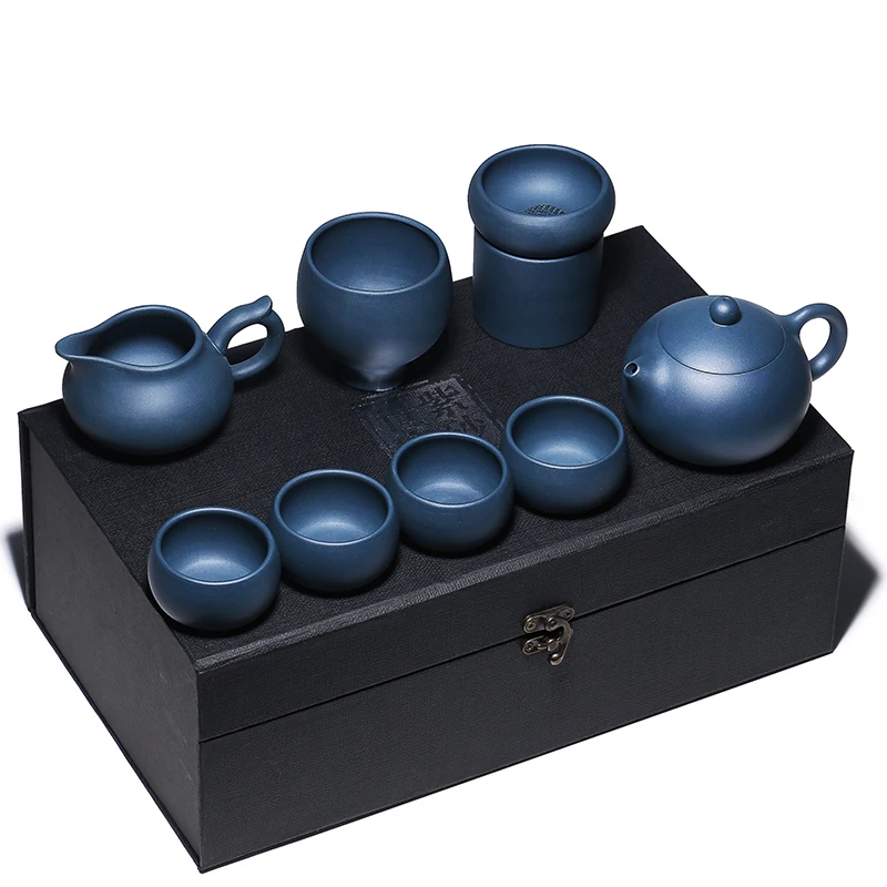 

Authentic Yixing Purple Clay Chinese Kungfu Tea set Green mud Teaware DrinkWare Not Paint Teaset-Y0080 Safe Package