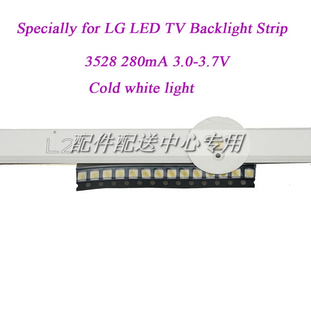 100 шт. x 3528 Colde белый свет LED диод для LG Tv светодиодные полосы объектива 2835 3 0 7 V 280MA 1W