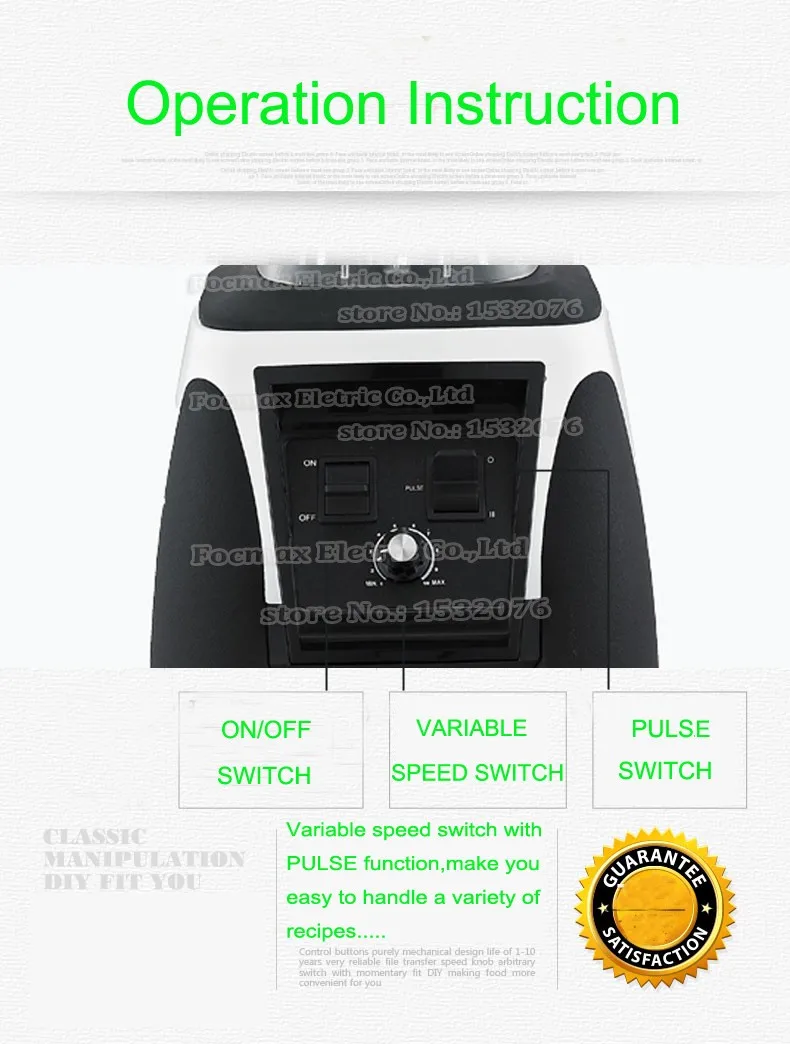 EU/US/UK/AU вилка BPA бесплатно 3HP 2200 Вт Сверхмощный коммерческий блендер, миксер, соковыжималка, высокая мощность, Кухонный комбайн, для приготовления льда, смузи, бара, фруктов