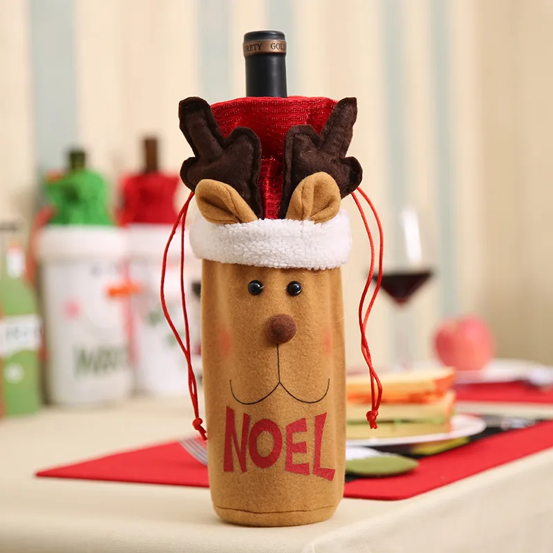 

50 STKS christmas decoration New upmarket pop old snowman moose christmas wine bottle bag