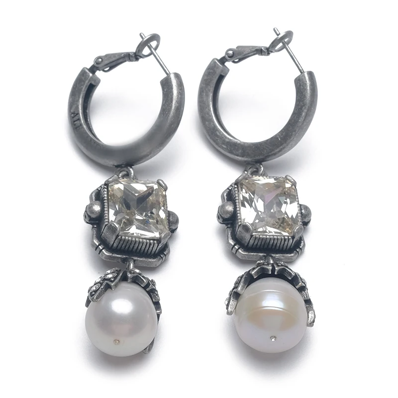 Silver white crystal Модные Винтажные серьги-капли - Окраска металла: Silver white crystal