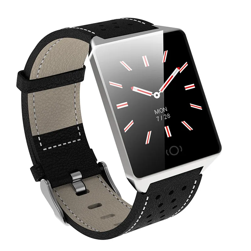 Black SIlver Bluetooth умные часы для мужчин, водонепроницаемые, IP67, спортивные, камера, вызов, кожа, фитнес, умные часы для мужчин, женщин, для iPhone, Android, IOS - Цвет: Black SIlver