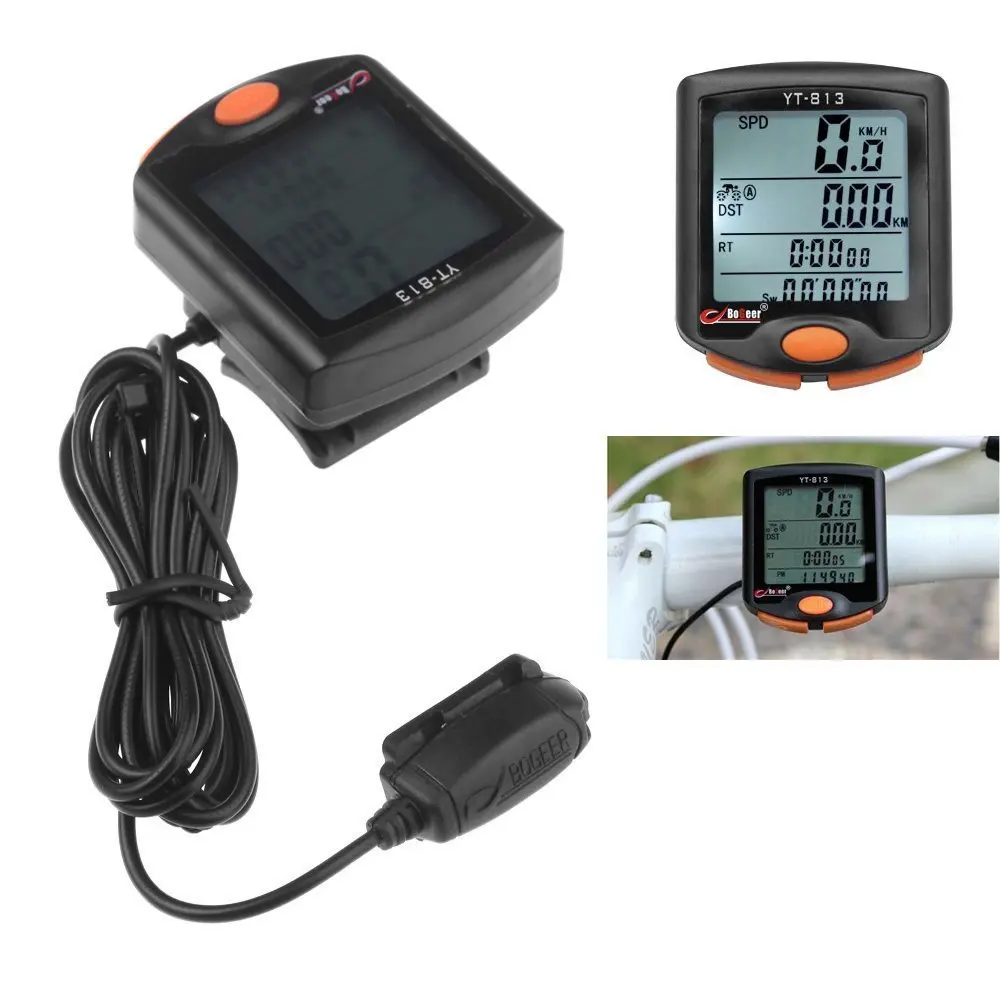 Bicycle Waterproof Speedometer Computer Portable Multifunction Wired Stopwatch Big Screen Bike Cycling Odometer With Backlight | Спорт и