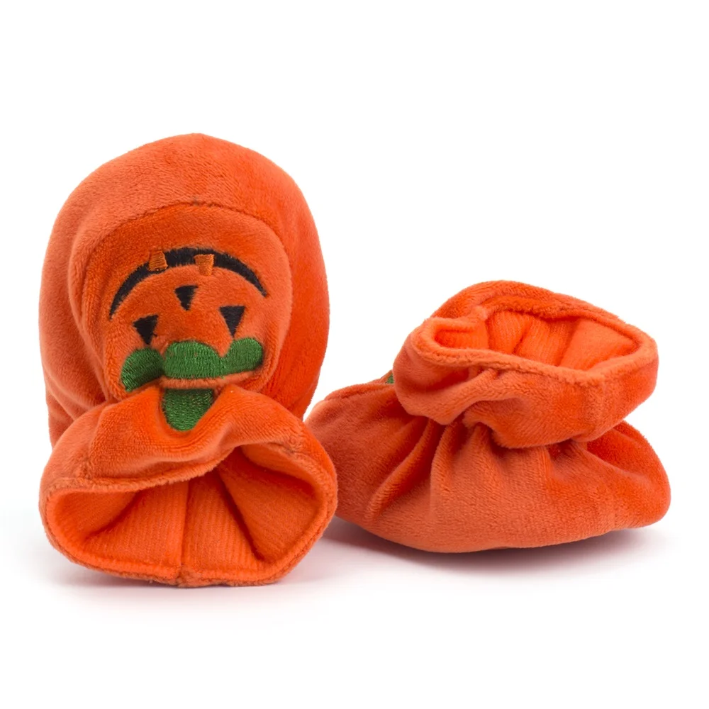 

Baby Boy Girl High Quality Soft Plush Newborn Baby Boy Shoes Halloween Pumpkin Warm Non-Slip Baby Shoes For Girls