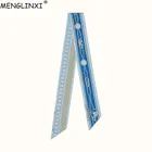 Новый горячий тонкий шарф с цепочкой дизайн печати Шелковый шарф женская сумка ленты головы шарфы для женский платок Femme хиджаб шарф для волос