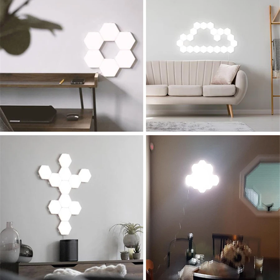 Thrisdar DIY Квантовая лампа шестиугольник модульный сенсорный датчик ночной Светильник Магнитная панель лампа креативный прикроватный настенный светильник для спальни