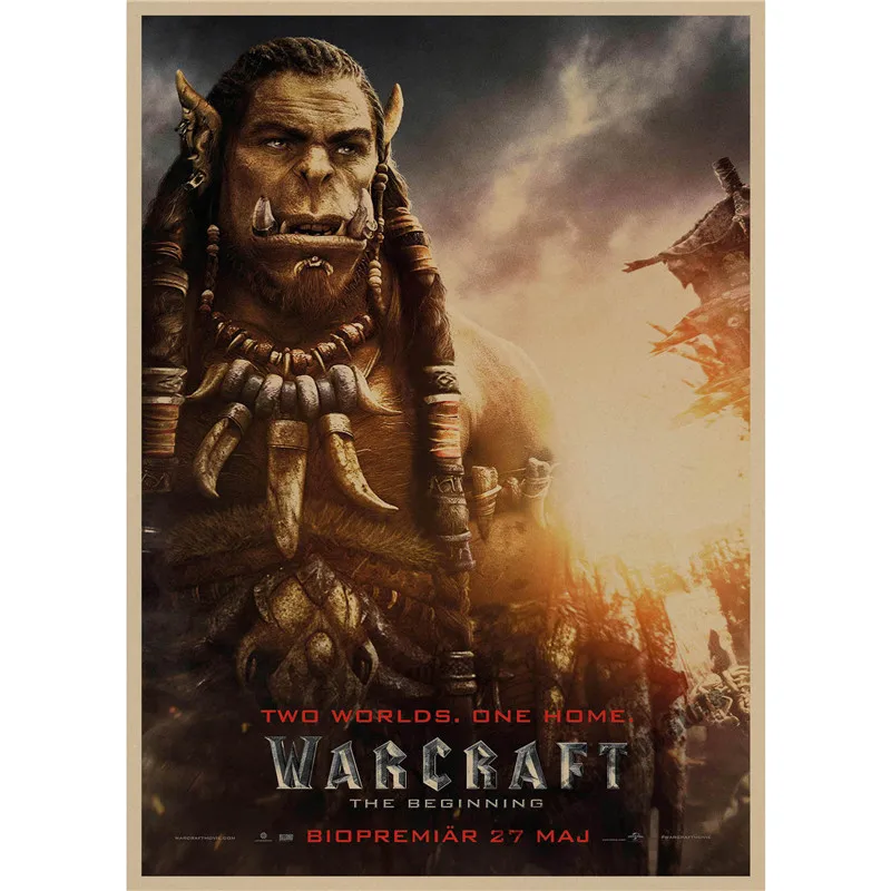 Warcraft ретро плакат, крафт-бумага, бумага для бара, кафе, домашний декор, настенная роспись