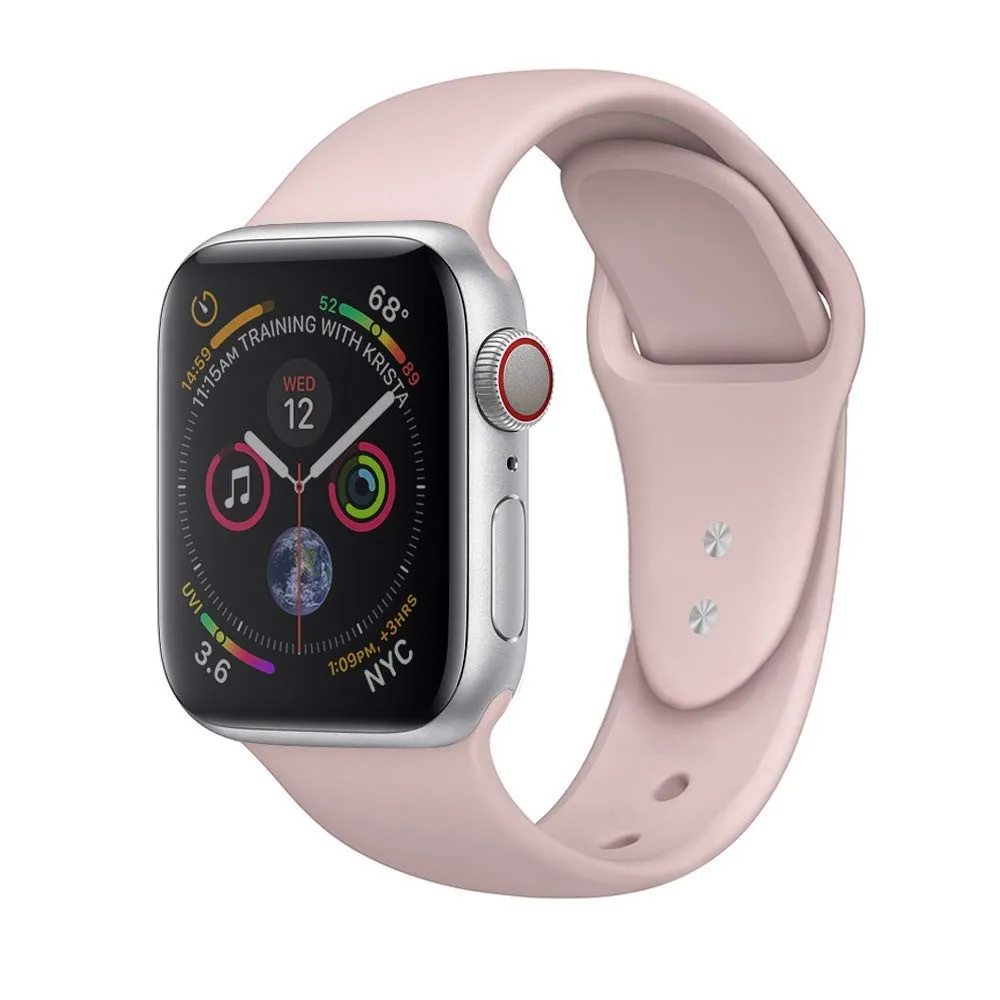 Мягкий силиконовый спортивный ремешок для Apple Watch 5, 4, 3, 2, 1, 38 мм, 42 мм, резиновый ремешок для часов iWatch серии 4/5, 40 мм, 44 мм, ремешок