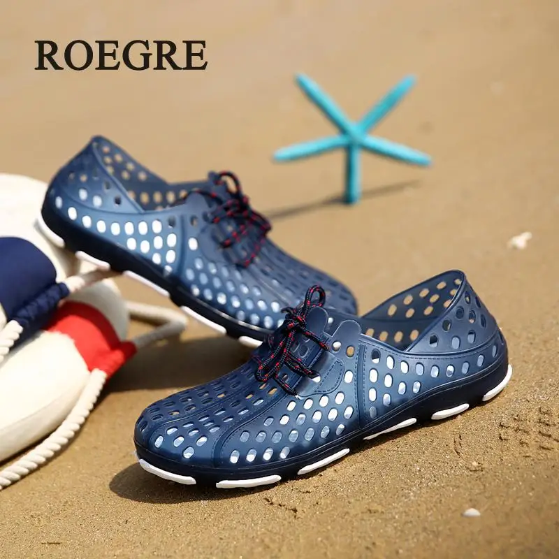 ROEGRE2018 Новое поступление мужские летние пляжные слиперы дышащие водные сандалии