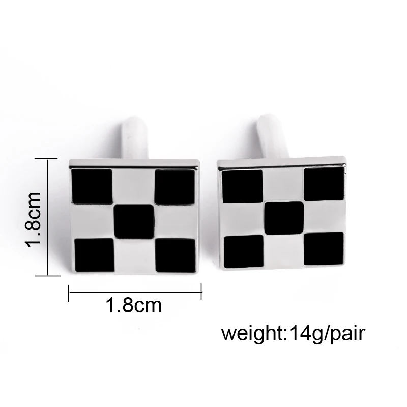 Классические Серебристые черные эмалированные модные запонки для мужчин