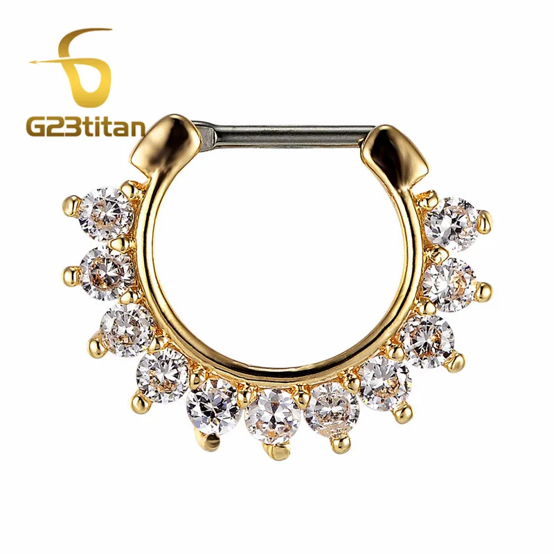 Nose Piercing Ring G23titan 16 г пирсинг носа кольцо индийская перегородка кликер носа кольца пирсинг тела ювелирные изделия обручи Спираль пирсинг для хрящевой части уха подарки - Окраска металла: Nose Piercing Ring