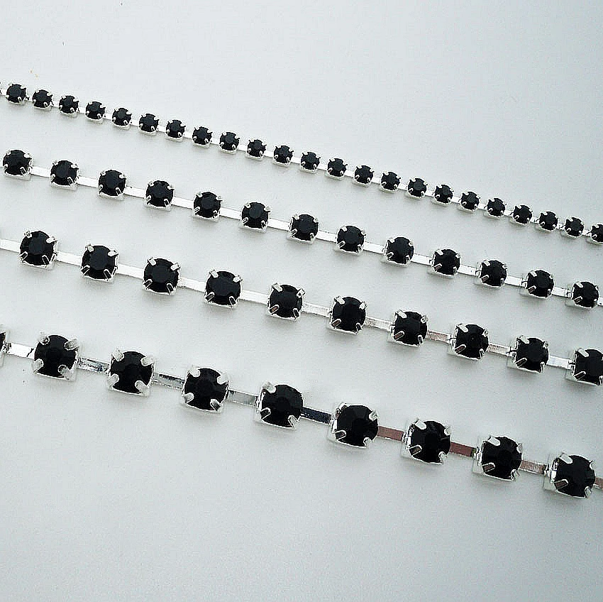 Модная черная искусственная серебристая металлическая цепочка для одежды обуви