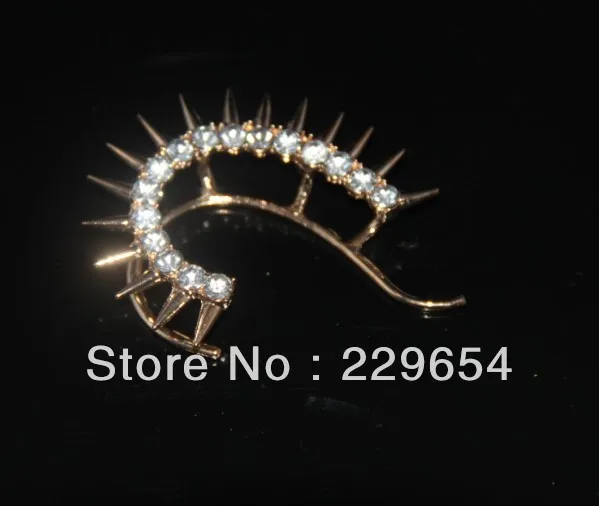 (Mixed order over $ 15 minus 2)New Design Punk Rock Metal Golden Rivet Rhinestone Left Ear Ear-hook Earring | Украшения и