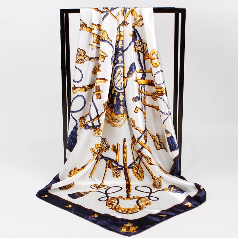 FXAASS бандана Женский хиджаб квадратный шарф модный Дамский Ретро Роскошный