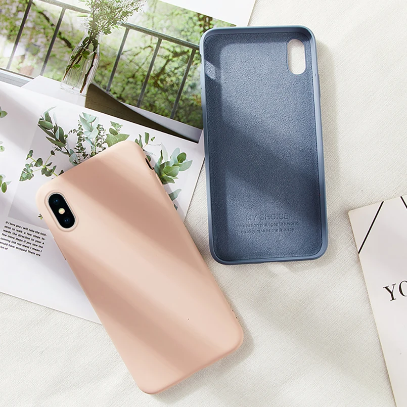 Однотонный силиконовый чехол ярких цветов для iPhone 6 6S 7 8 Plus Оригинальный жидкий X Xs