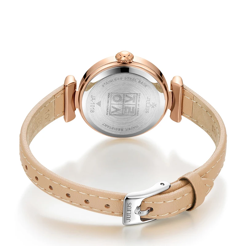 Женские кварцевые наручные часы Julius модные водонепроницаемые карамельных