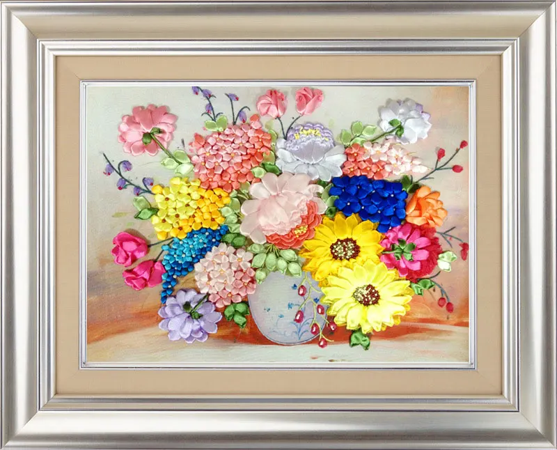 55X45cm Весна Цвет DIY 3d вышивания крестиком работа иголкой незаконченная вышивка